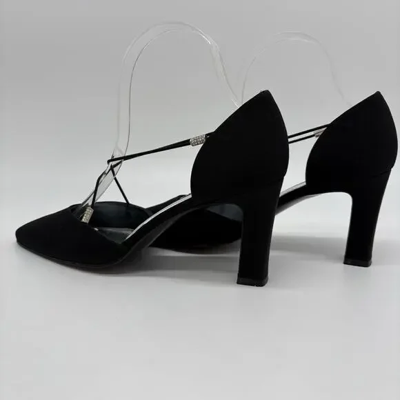 Vintage 90’s Stuart Weitzman D’Orsay Pump Heels 8 Black Sexy Classic - Picture 5 of 16